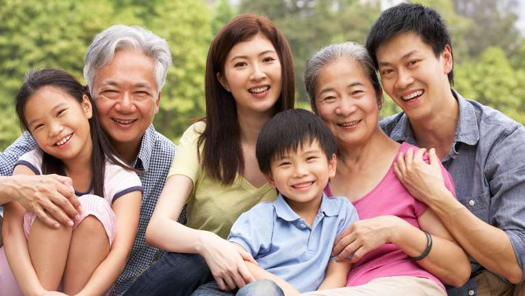 A photo of a happy family