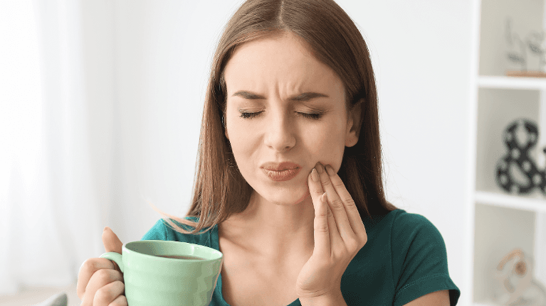 Woman with a toothache