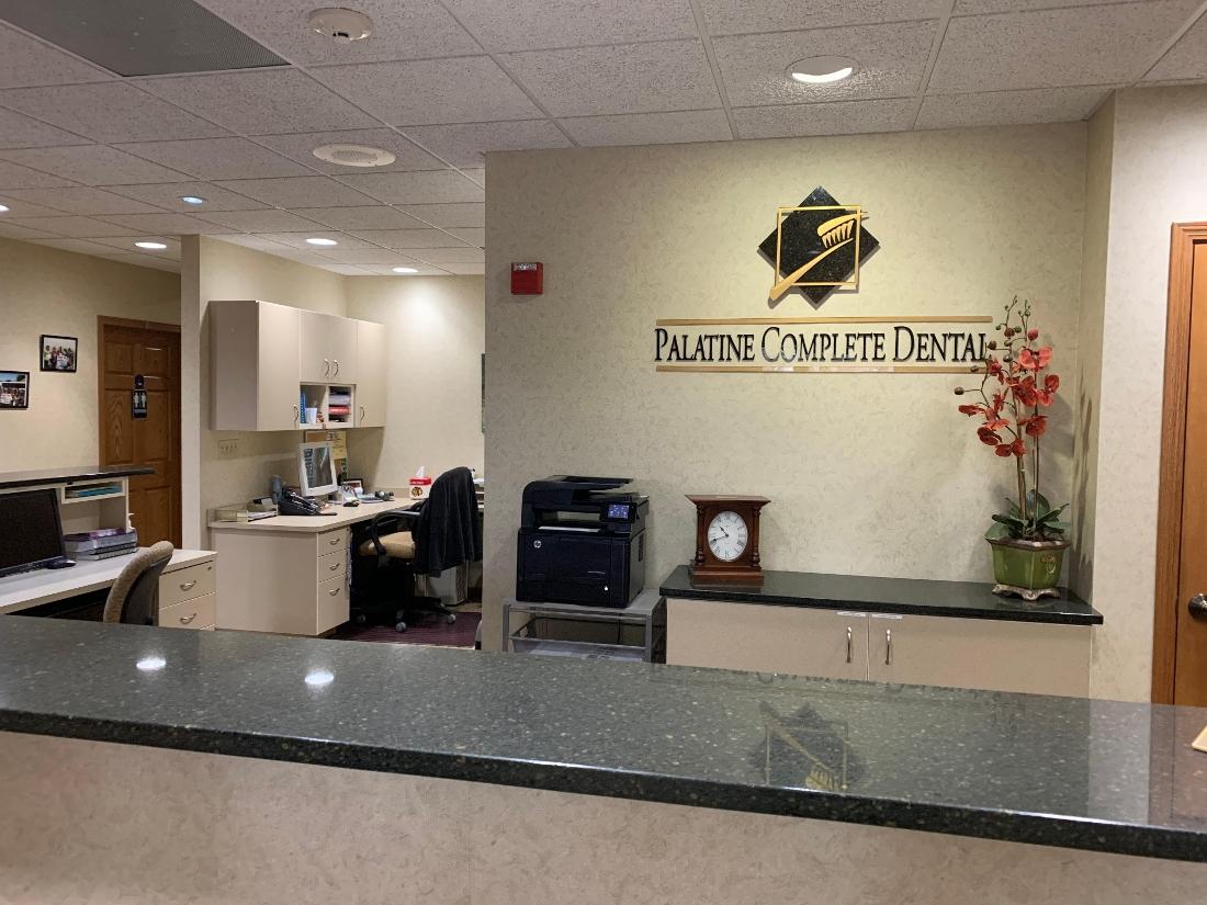 Welcoming front desk at Palatine Complete Dental